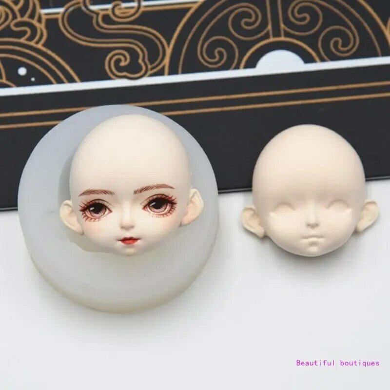 Molde fundição silicone versátil, boneca 3d, moldes formato rosto, ornamentos versáteis, molde fundição,