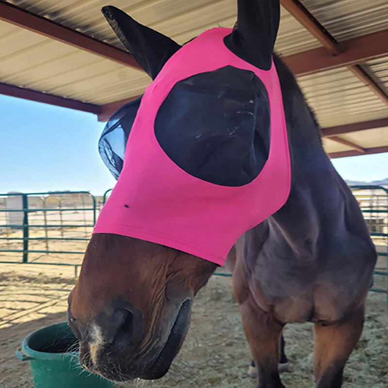 Horse Riding Breathable Meshed Horse Ear Cover Equestrian Horse Equipment Fly Mask Bonnet Net Ear Masks Protector Horse