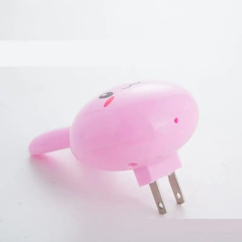 Colors LED Cartoon Cute Rabbit Night Lamp Switch ON/OFF Wall Light AC110-220V US Plug Bedside Lamp For Children Kids Baby Gift