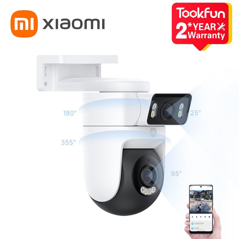 Nowy Xiaomi Outdoor CW500 z podwójną kamerą w wersji IP66 ochrona bezpieczeństwa CCTV AI wykrywanie pełnokolorowego noktowizora inteligentnego domu