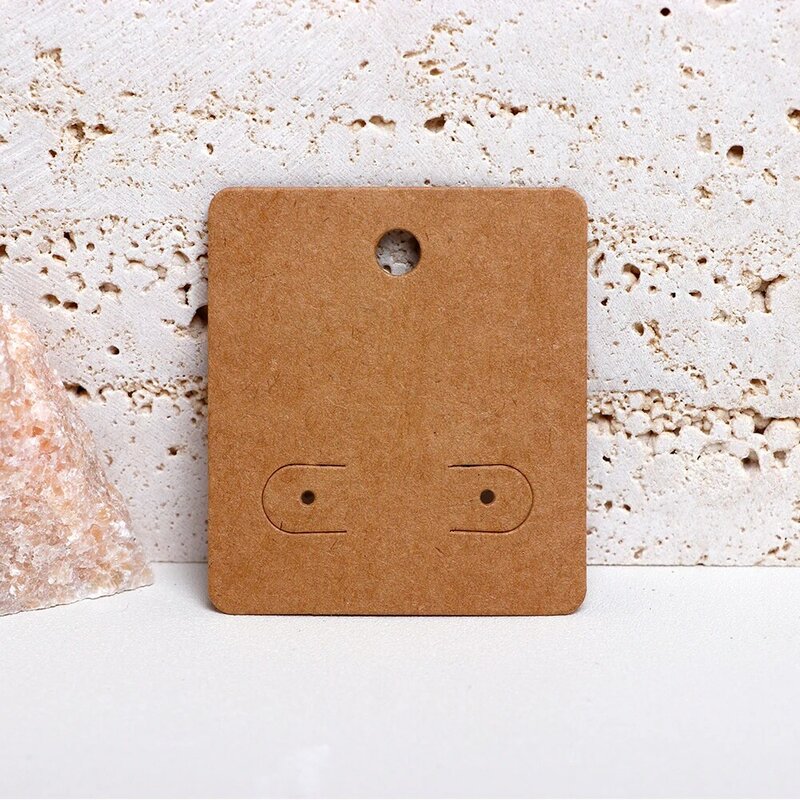 50PCS 4.2X4.8CM White Brown Black Blank Hanging Cards For Earrings Jewelry Display Cardboard Small Businesses Packaging Supplies