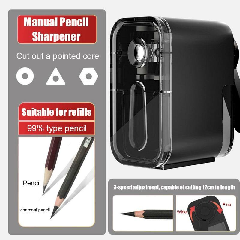 Apontador de lápis manual para estudantes de arte, adequado para esboçar/carvão/lápis coloridos/grafite, 6-8mm