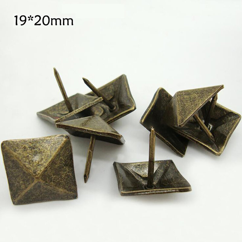 10 pçs/lote antigo bronze estofamento prego thumbtack quadrado pushpin doornail caixa de jóias sofá decorativo tachas parafuso prisioneiro