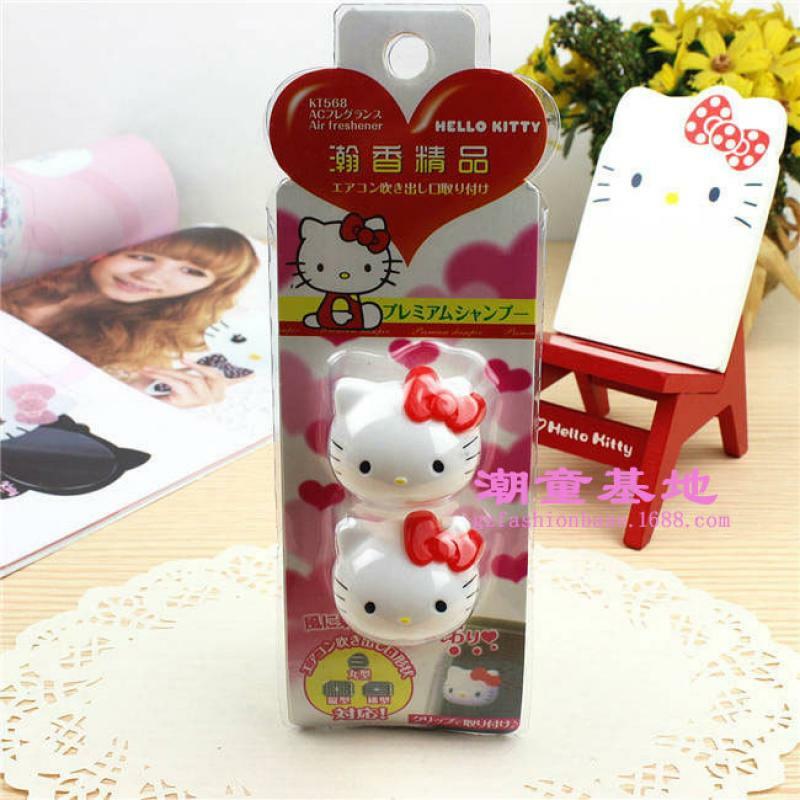 Sanrios Hello Kitty Kawaii Heart Car Air Conditioner Air Outlet Solid Type Aromatherapy Kuromi Fragrance Smell Diffuser