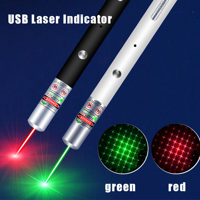 Mini Laser Pointer Usb Oplaadbare Laser Licht Onderwijs Vinger Pen Aurora Spotlight Rood Licht Tease Kat Laserlichten