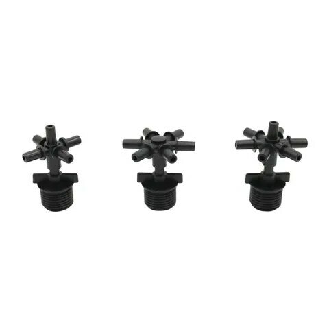 6mm 5-way,6-way,7-way Splitters with 1/2 Inch male thread Greenhouse Garden cooling Mist nozzle connector 5 Pcs