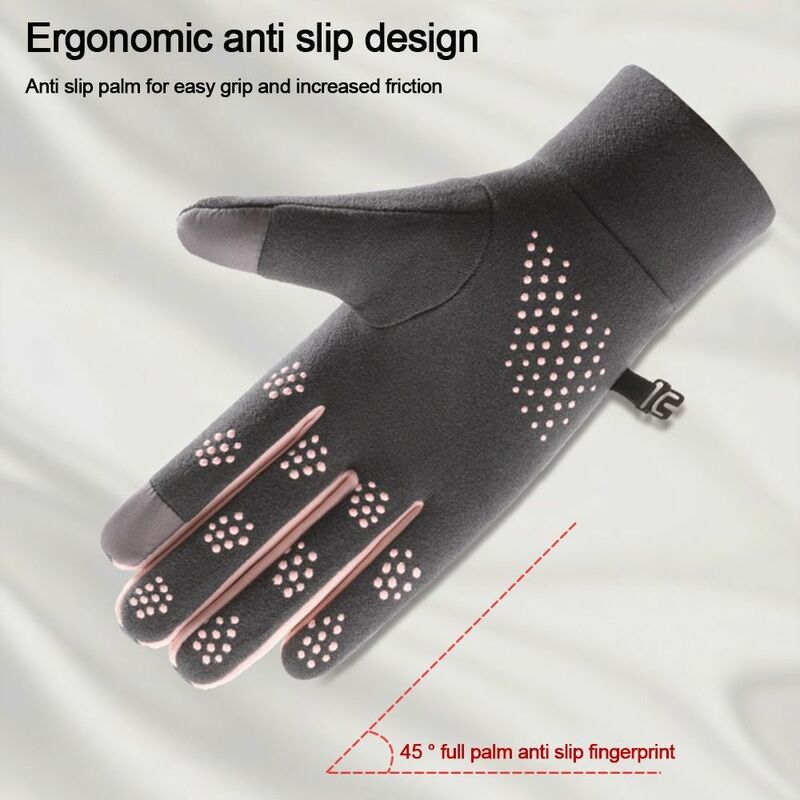 Polarowe zimowe rękawiczki nowa moda gruby pluszowy ekran dotykowy pełny mitenki rękawiczki do ekranu dotykowego kobiet