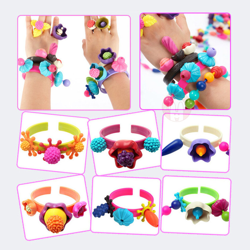 740 pz Pop perline Set fai da te giocattoli ragazza 5 7 artigianato creativo braccialetto bambini bracciali perline Kit di gioielli giocattoli educativi per bambini
