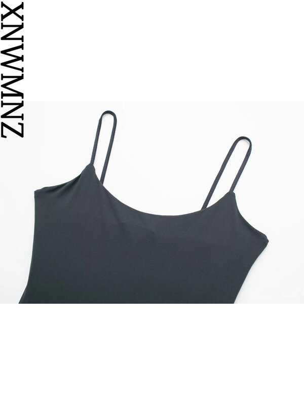 Xnwmnz-用途の広いストラップが付いたフェミニンでぴったりとした女性用ジャンプスーツ,細いストラップ,ぴったりフィット,2023