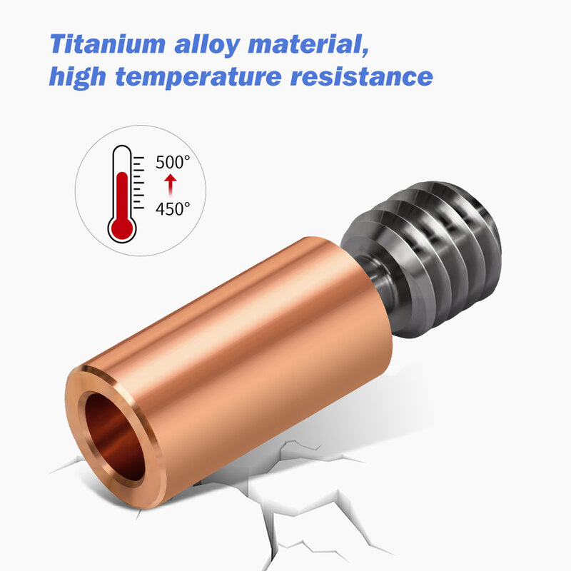 Bimetall Heatbreak Titan Legierung Wärme Pause Throat 1,75mm Kupfer Überzug Rohr Für Geist 6 Hotend 3D Drucker