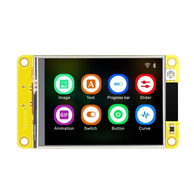 Placa de Desenvolvimento ESP32 Arduino LVGL, WiFi e Bluetooth, 2.4 "240x320 Smart Display Screen, 2.4" Módulo TFT LCD