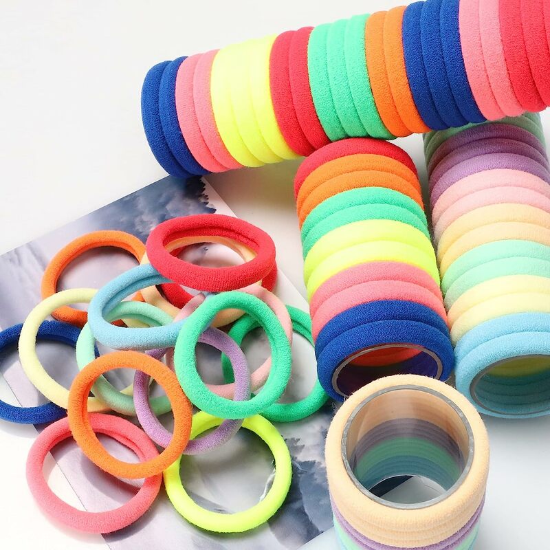 Thicken Colorful Basic Nylon Ealstic Hair Ties for Girls Ponytail Hold Scrunchie Rubber Band Kid Fashion Baby Hair Accessories