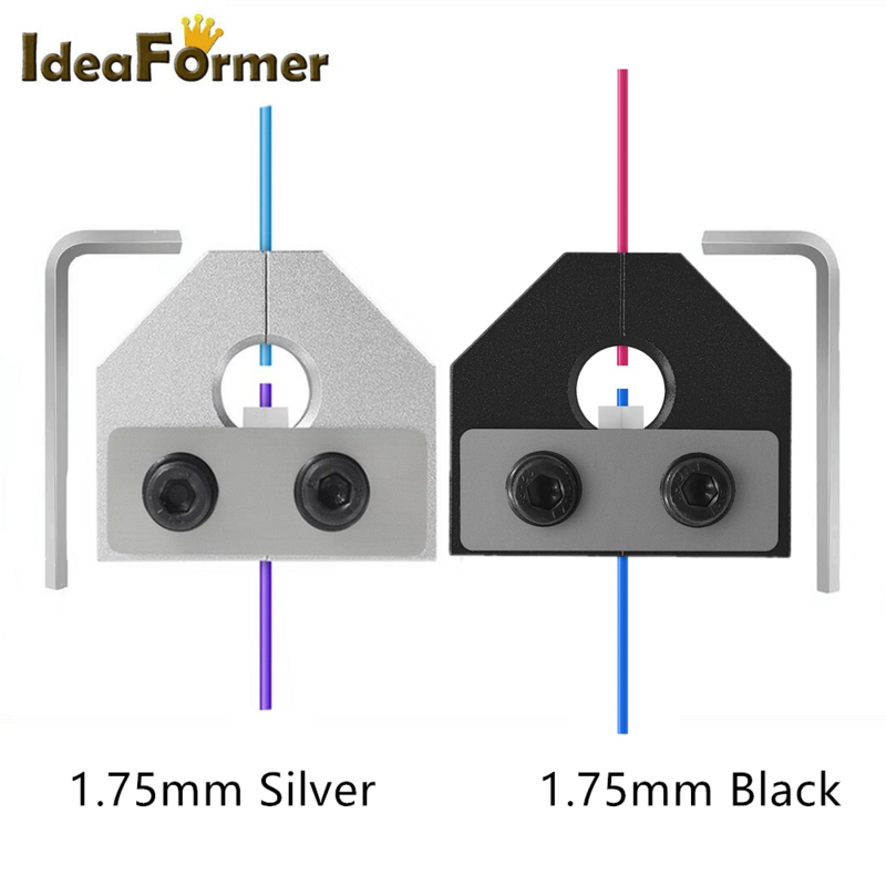 Bagian Printer 3D konektor tukang las filamen untuk Ender 3 PRO blok aluminium 1.75mm PLA ABS Sensor filamen dengan alat kunci Allen