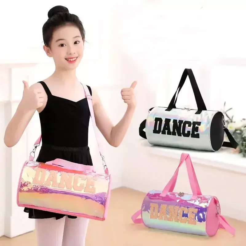 Детский танцевальный рюкзак, переносной ранец на одно плечо с национальным лазерным рисунком для девушек, балетная сумочка