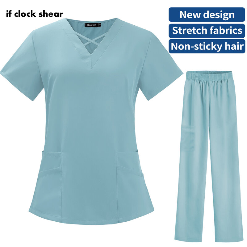 Medico infermieristica scrub uniformi top e pantaloni sala operatoria vestito medico uniformi per chirurgia medica dentale abbigliamento da lavoro per estetista