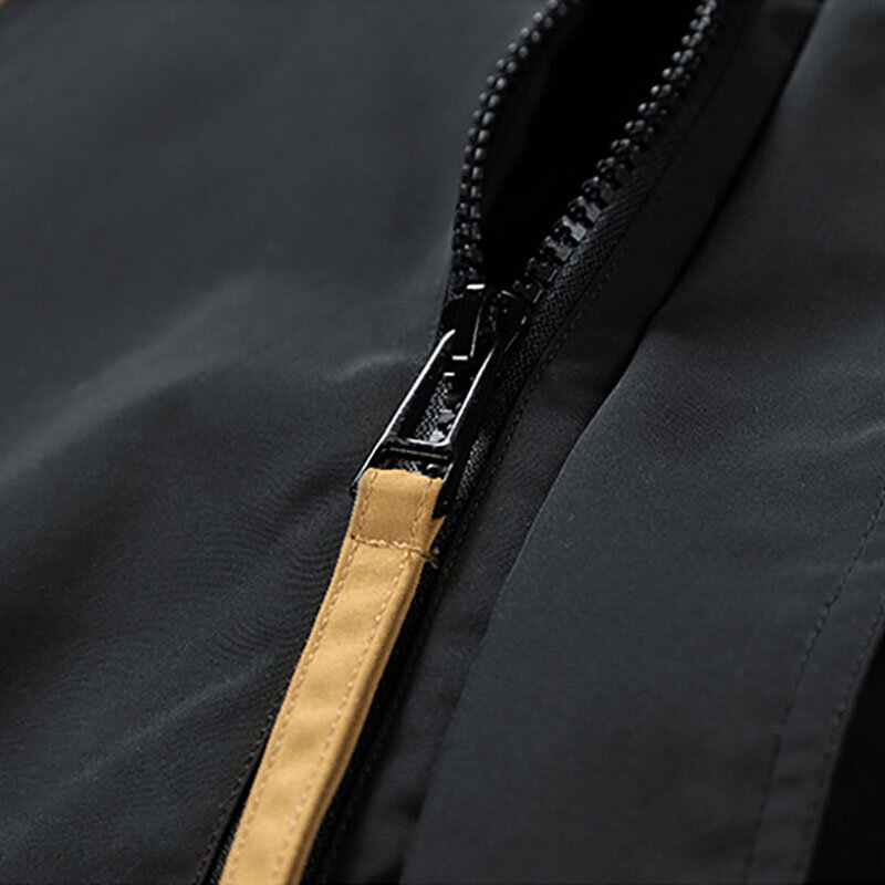 남성용 스플라이스 코트, 캐주얼 루즈 후드 슬림 재킷, 대비되는 색상, 통기성 따뜻한 방풍 남성 오버코트, 패션, 2023 신상
