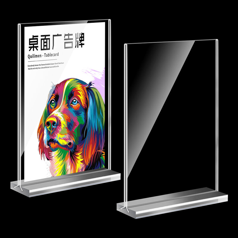 Acrylic Desktop Display Frame Table Card Sign Collection Photo Protection Holder Magnetic Album Postcard Souvenir Display Stand