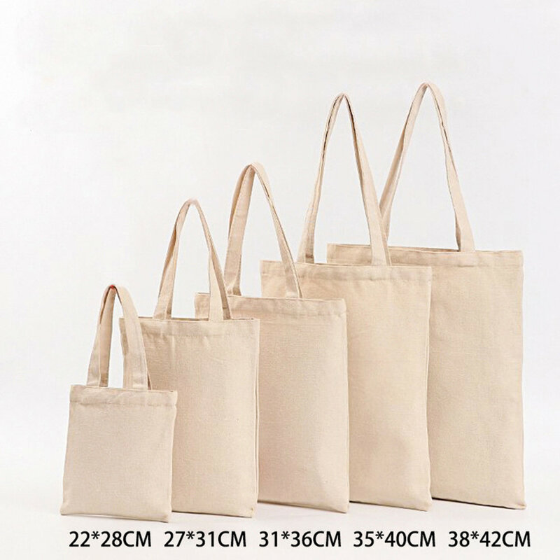 Saco de compras de armazenamento reutilizável linho cor pura mercearia dobrável bolsa de linho dos homens das mulheres ocasional eco sacola 5 tamanhos