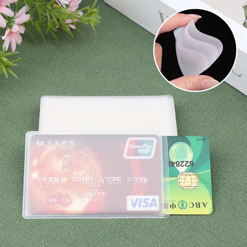 20ชิ้นกระเป๋าเก็บบัตรโปร่งใส PVC กันน้ำกันการลบออก sampul kartu ป้องกันกรณีธุรกิจรถบัสธนาคารกระเป๋าเก็บบัตรที่ใส่บัตรประชาชนเครดิต
