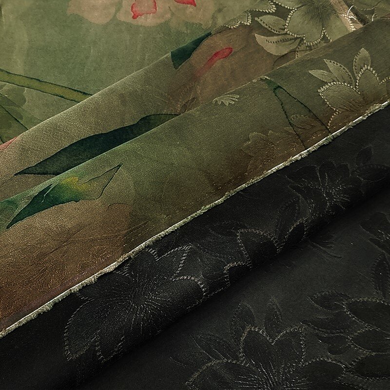 Soteil-tela de seda de morera, Vestido de manga corta, Jacquard, 40 M, verano, 100%