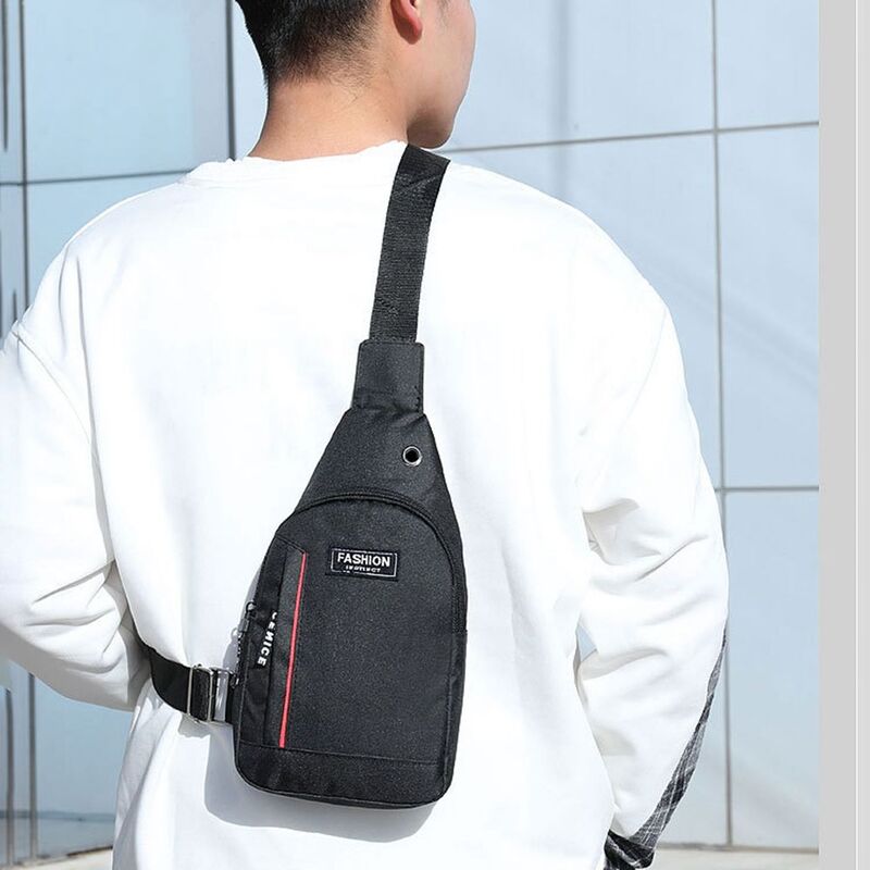 Pequena bolsa de ombro portátil simples, mochila masculina de peito, bolsa crossbody ao ar livre, viagem esportiva, lazer