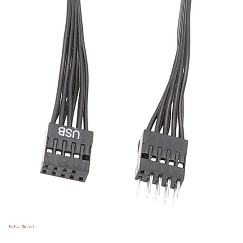 USB2.0 9pin Header Computer Moederbord Front 9P Verlengkabel Man-vrouw Verbinding Platte Kabel (20 30 50