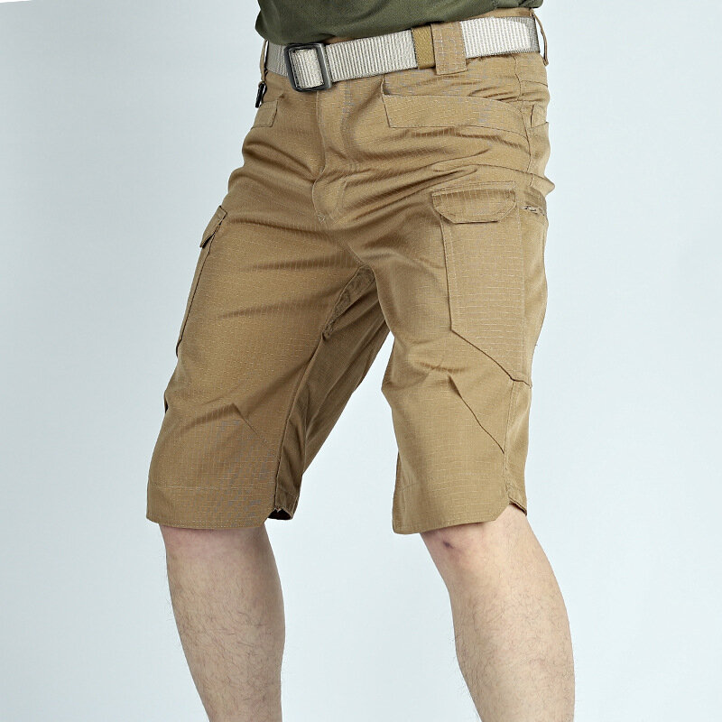 X7 exército fã shorts táticos, estilo impermeável, multi bolso carga shorts, treinamento ao ar livre, caminhadas, 5 pontos, verão