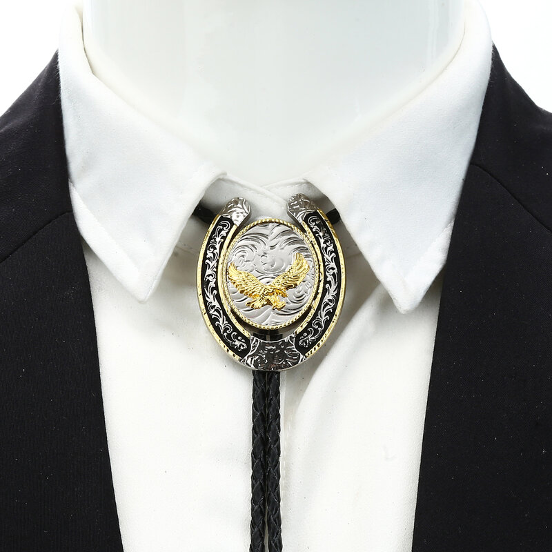 Западная джинсовая кружевная старинная жестяная двухцветная открытая винтажная рубашка с узором орла в виде животного мужской галстук