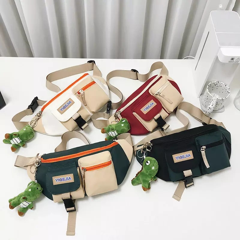 Zipper Nylon Waist Packs Ladies Bags on Sale 2023 High Quality High-capacity Patchwork Waist Packs Leisure Versatile Pochete