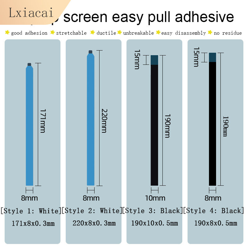 Lem tarik mudah layar Laptop, pita tampilan LCD rakitan Refurbishing dua sisi perekat perbaikan ponsel tebal 0.5mm