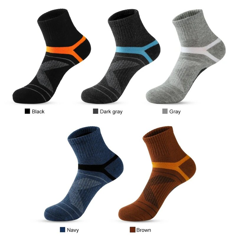 Lot de 5 paires de chaussettes en coton de haute qualité pour hommes Chaussettes de sport noires, décontractées, pour courir l'hiver Chaussettes pour hommes respirantes Sokken Taille 38-45