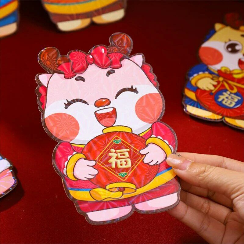 مظاريف حمراء للعام الصيني الجديد ، تنين كرتون ، ربيع ، جيوب نقود ، أطفال ، 6 من مهرجان