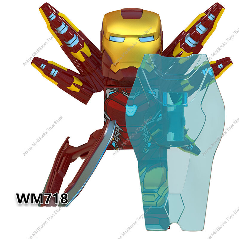 Bloques de construcción de Disney WM6055 X0255, Heros Iron MK50 MK41, Tony Stark Pepper, minifiguras de acción, juguetes para niños