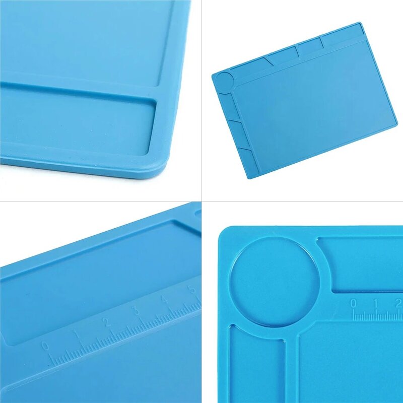 Blue Static-free Eco-friendly Silicone Mat For Tablet Computer Computer Mobile Phone Repair And Maintenance Resistant
