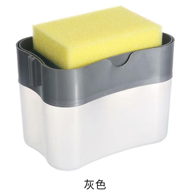 Manual Press Soap Dispenser Pump With Sponge Manual Cleaning Liquid Dispenser Container Soap Organizer Kitchen Tool cocina