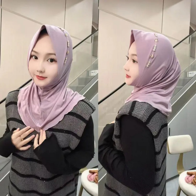 2024 nowy modny moda proste tanie kobiety Instant hidżabs