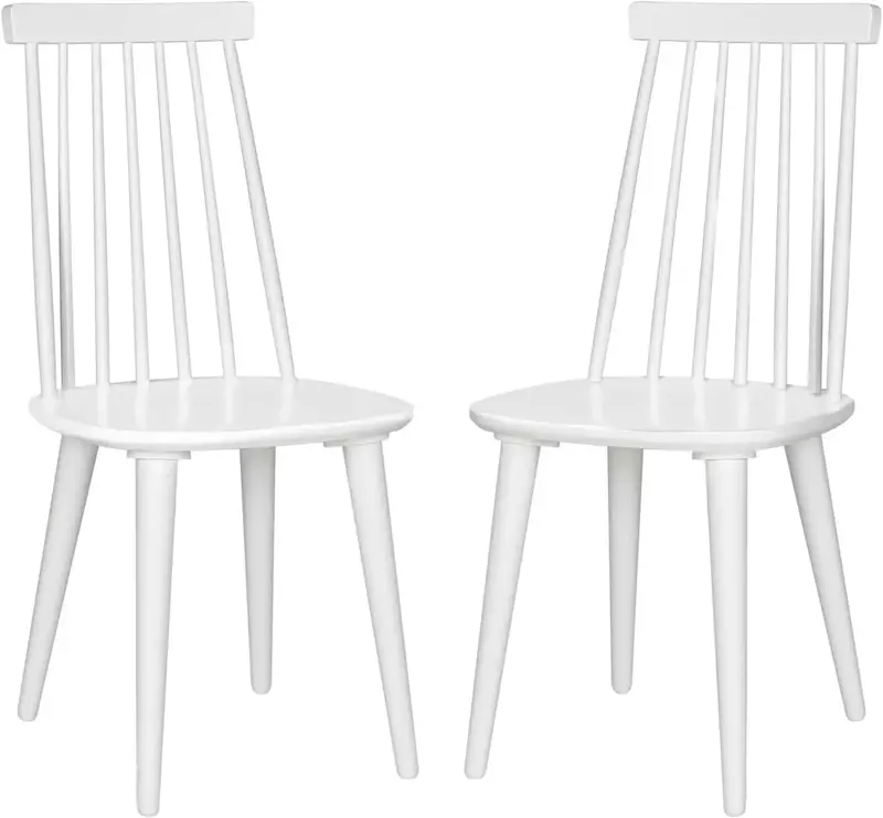 Furniture Chair American Home Collection Burris Country Farmhouse White Spindle Side Chair (Set dari 2)