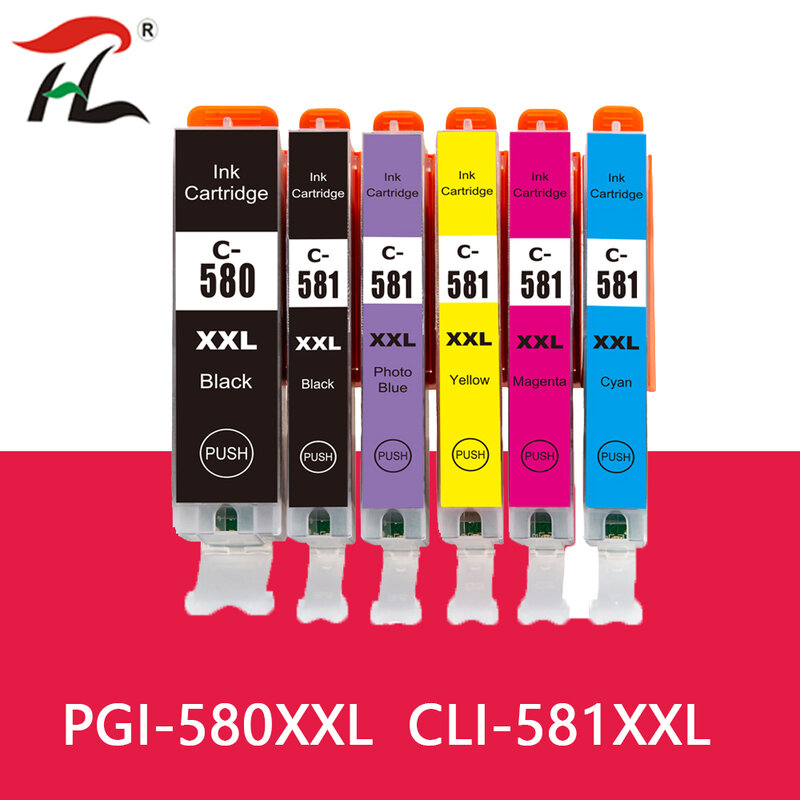 Cartucho de tinta para impresora CANON Pixma, recambio de tinta Compatible con PGI580, 580XXL, CLI 581, XXL, TR7550, TR8550, TS6150, TS6151, TS8150, TS8151, TS8152, 6PK