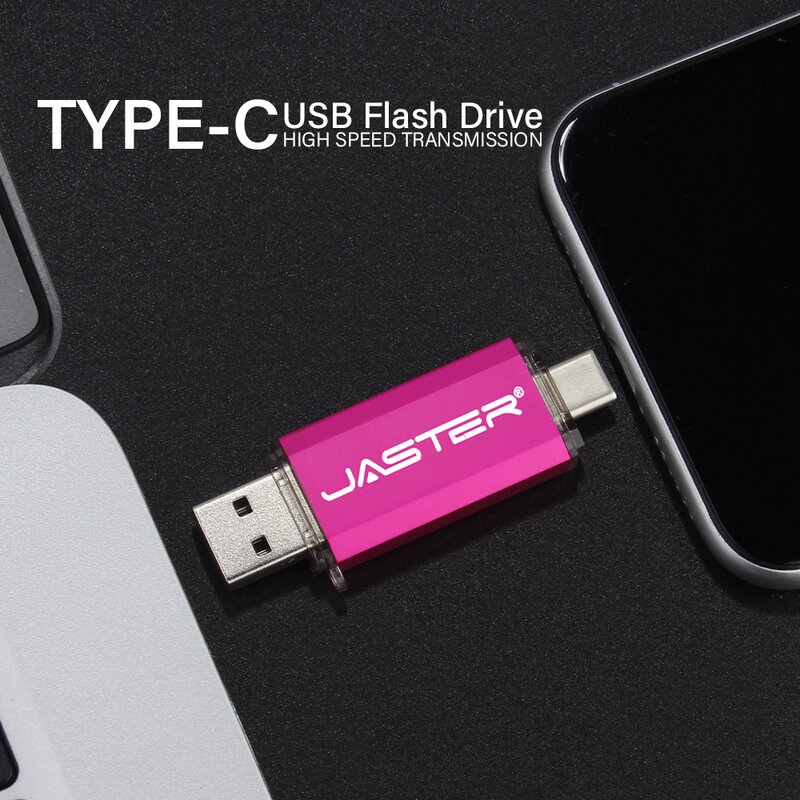 Type C USB 2.0 Flash Drives 128GB Metal 2 in1 Pen Drive Free Logo 64GB Multifuncional Memory Stick 32GB U Disk for Smart Phone
