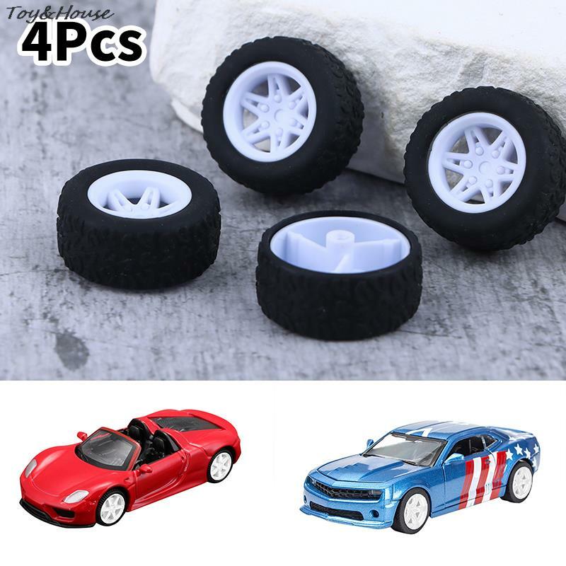 4Pcs Rubber Tire Car Wheels Tire Skin Wheels 30MM DIY Racing Toys Car Model Modified Parts（Aperture 2mm）