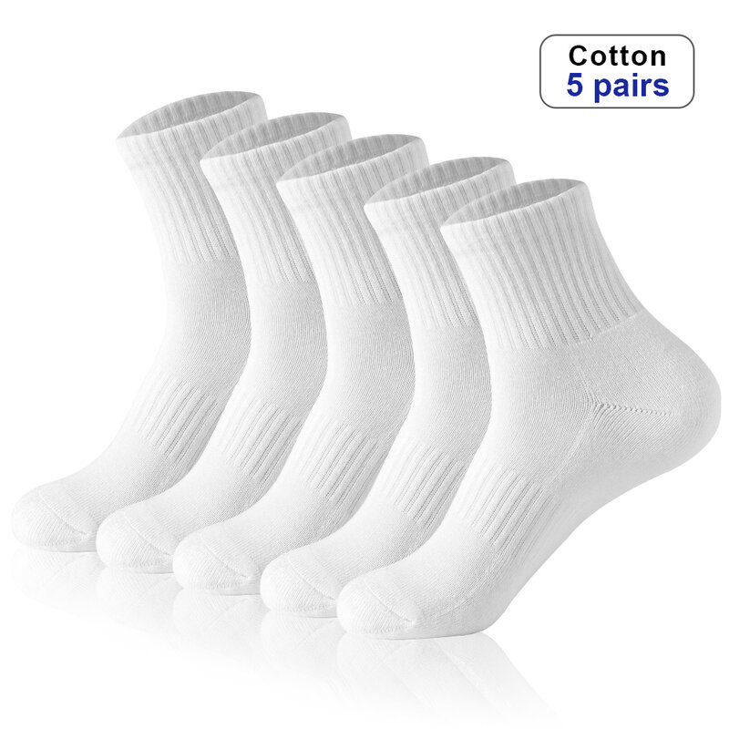 5 paia di calzini da uomo neri di alta qualità deodorante solid Men Tube Socks Run calzini sportivi autunno inverno primavera estate Plus Size 38-46