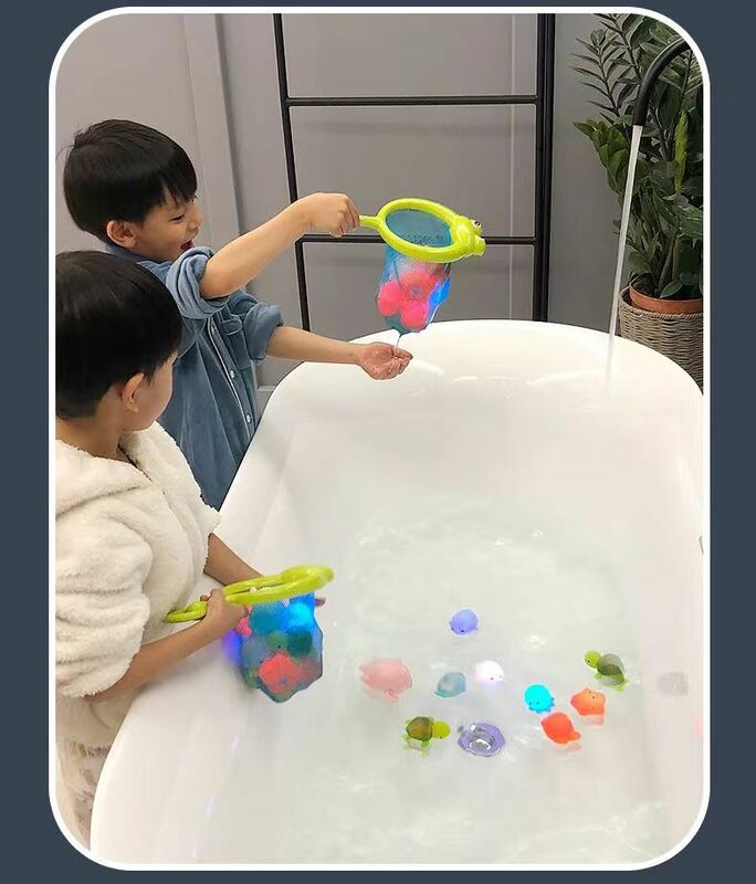 Светящиеся игрушки для бассейна, забавная игрушка для ванны с датчиком воды