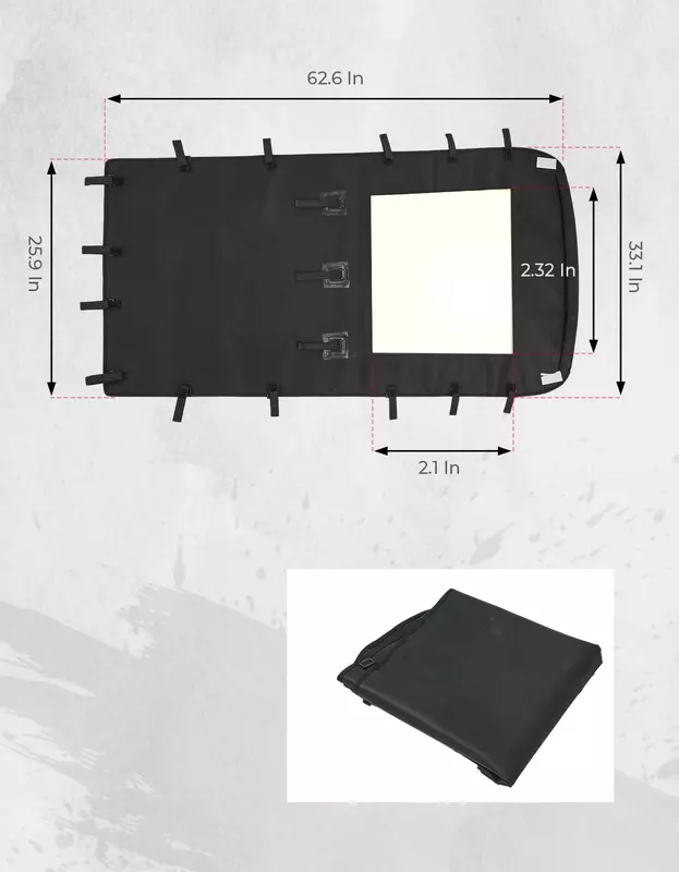 KEMIMOTO #2883074 UTV 1680D Canvas Roof Soft Top Sunshade Compatible with Polaris RZR XP 4 1000/4 Turbo / 4 900 2014-2022 2023
