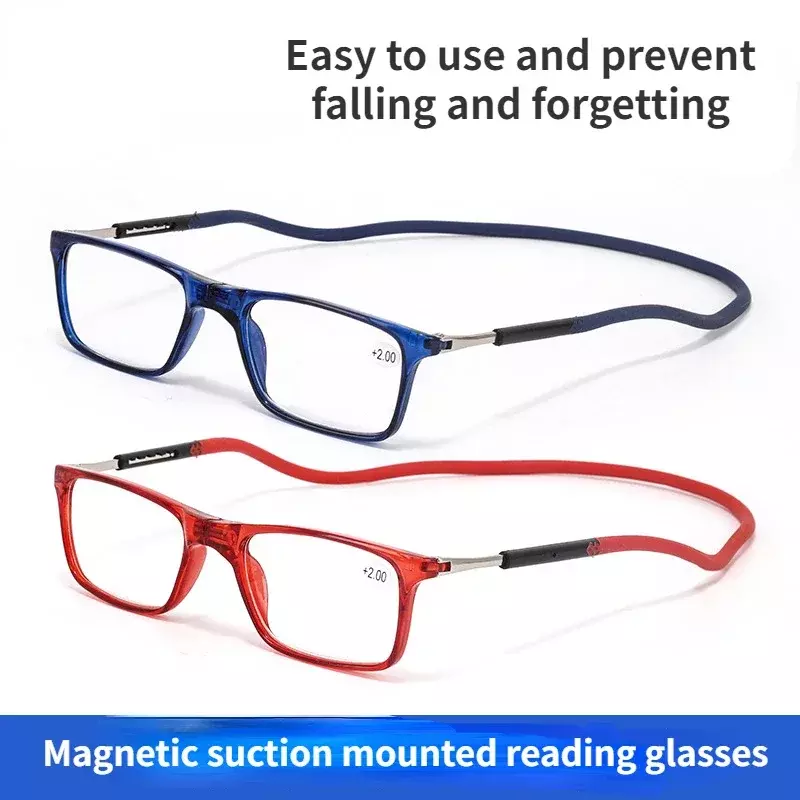 New Folding Neck Presbyopia High Clear Resin Fashion Magnet Presbyopia Anti Fatigue Presbyopia Wholesale Reader Reading Glass