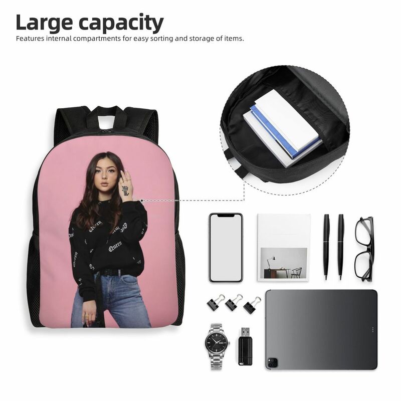 Mochila personalizada bonita Eva Queen, mochila básica para mulheres e homens, mochilas escolares universitárias, cantor francês