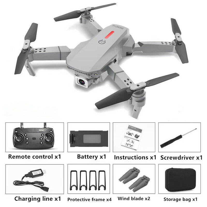 2022 neue Quadcopter E88 Pro WIFI FPV Drone Mit Weitwinkel HD 4K 1080P Kamera Höhe Halten RC faltbare Quadcopter Eders Geschenk Spielzeug