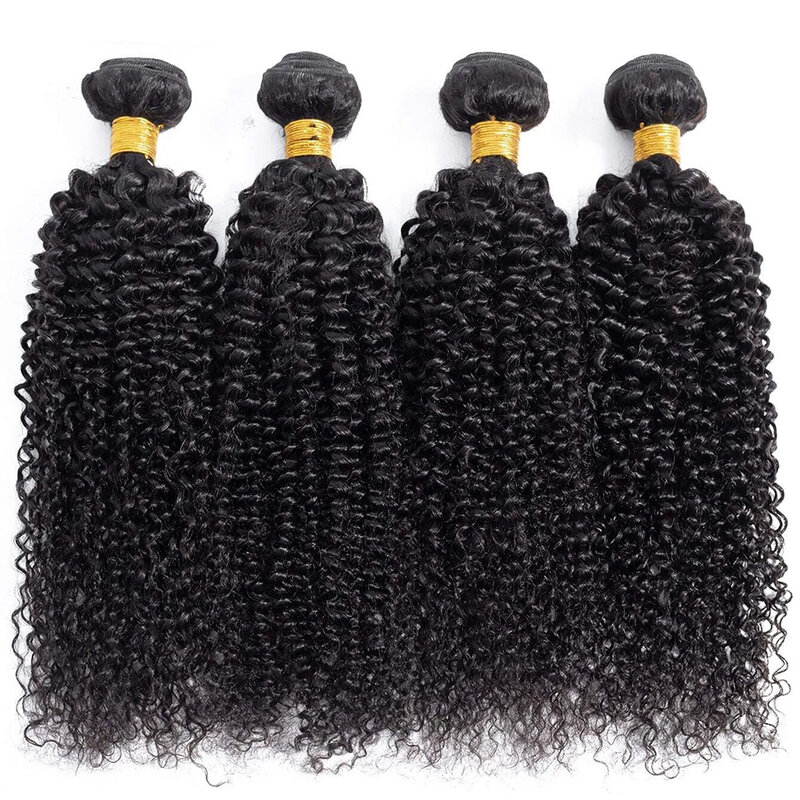 Ruwe Indiase Kinky Krullende Bundels Menselijk Haar Weven Natuurlijke Kleur 1/2/3/4 Bundels Deal Maagdelijke Human Hair Extensions Groothandel 30''
