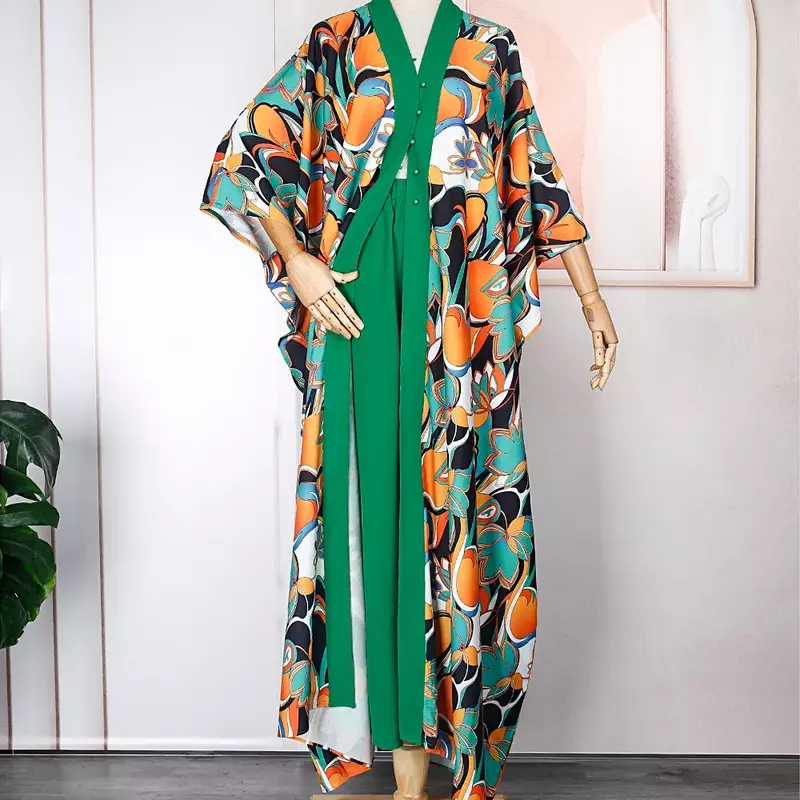Нигерийское женское платье, Африканский новый комплект из двух предметов, брюки с широкими штанинами, длинное платье для свадебных торжеств, 463 #