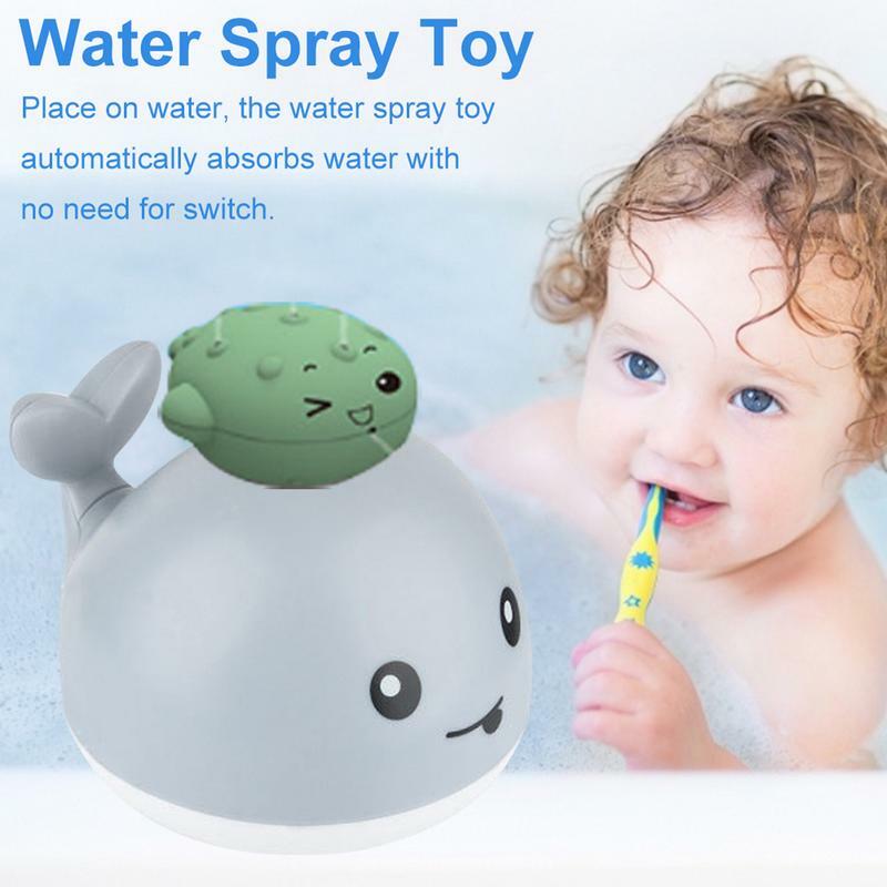 Luz intermitente para baño de bebé y ballena de agua pulverizada, juguetes intermitentes de reacción de agua, lámpara para bañera, regalo para niños
