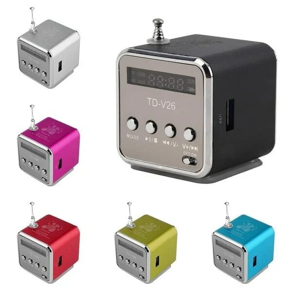 ลำโพงวิทยุ FM แบบพกพาขนาดเล็กรองรับการเล่นบัตร TF ดิสก์ USB สำหรับโทรศัพท์มือถือแล็ปท็อปเครื่องเล่นเพลง MP3